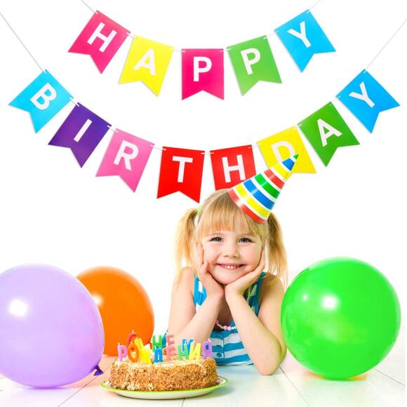 Happy Birthday Banner, Birthday Party Decorations (Multicolor) - Picture 8 of 10